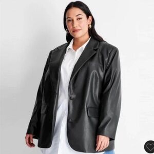 Future Collective (Target) Faux Leather Blazer! Gently used! Size 1X! 🖤